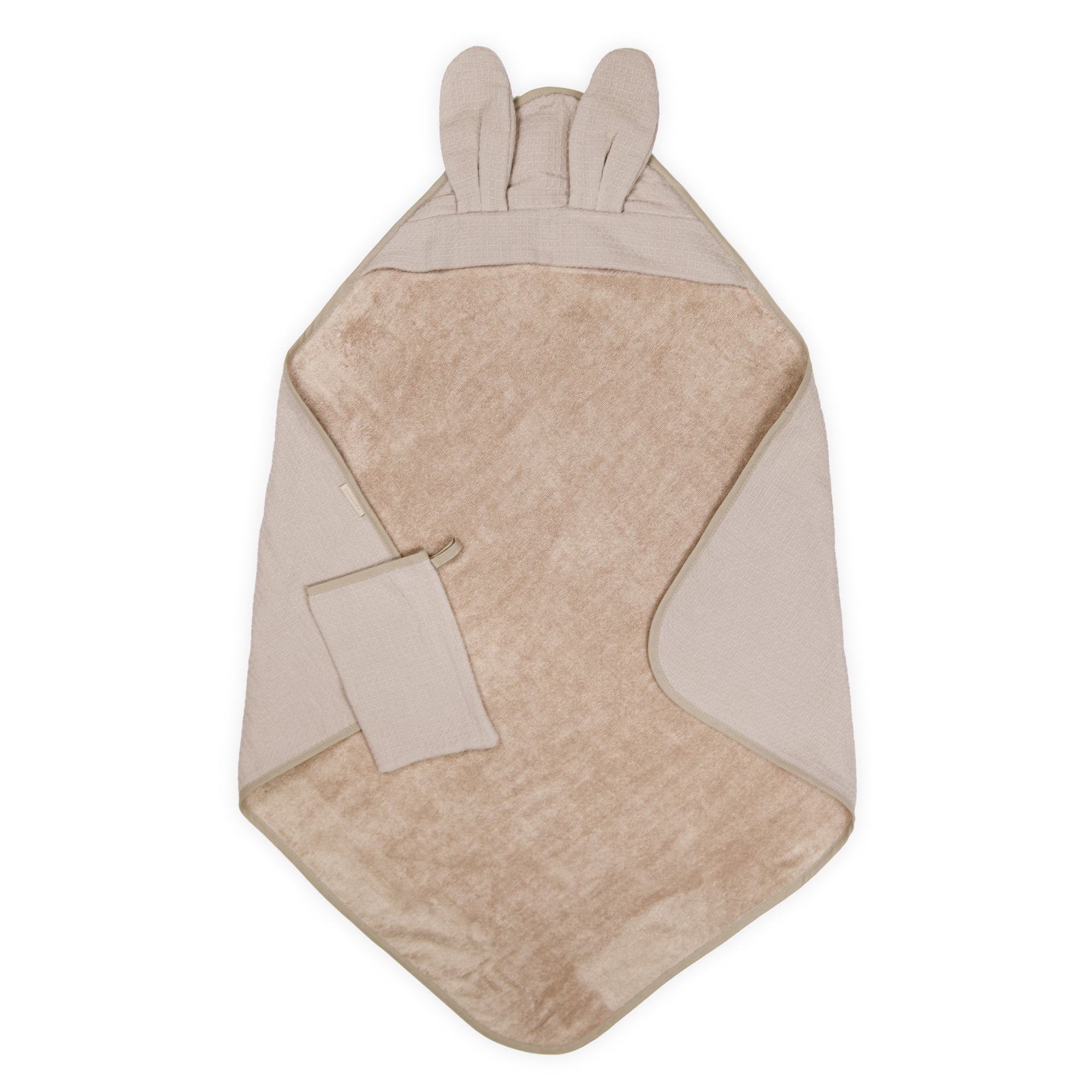 Set Asciugamano Triangolo e Guantino in Bambù Organico - Waffle