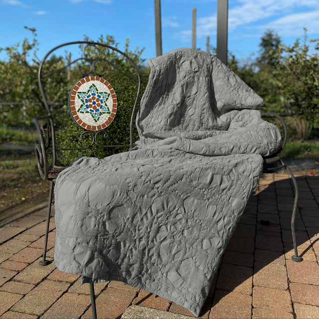 Copriletto in Cotone Stonewashed con Lavorazione a Rilievo - Manner