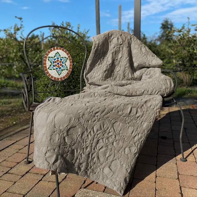 Copriletto in Cotone Stonewashed con Lavorazione a Rilievo - Manner