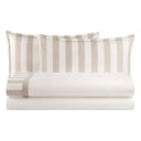 Completo Lenzuola in Puro Cotone con Bordo Rigato Tinto in Filo - Matera