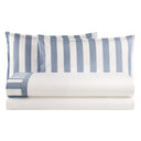 Completo Lenzuola in Puro Cotone con Bordo Rigato Tinto in Filo - Matera