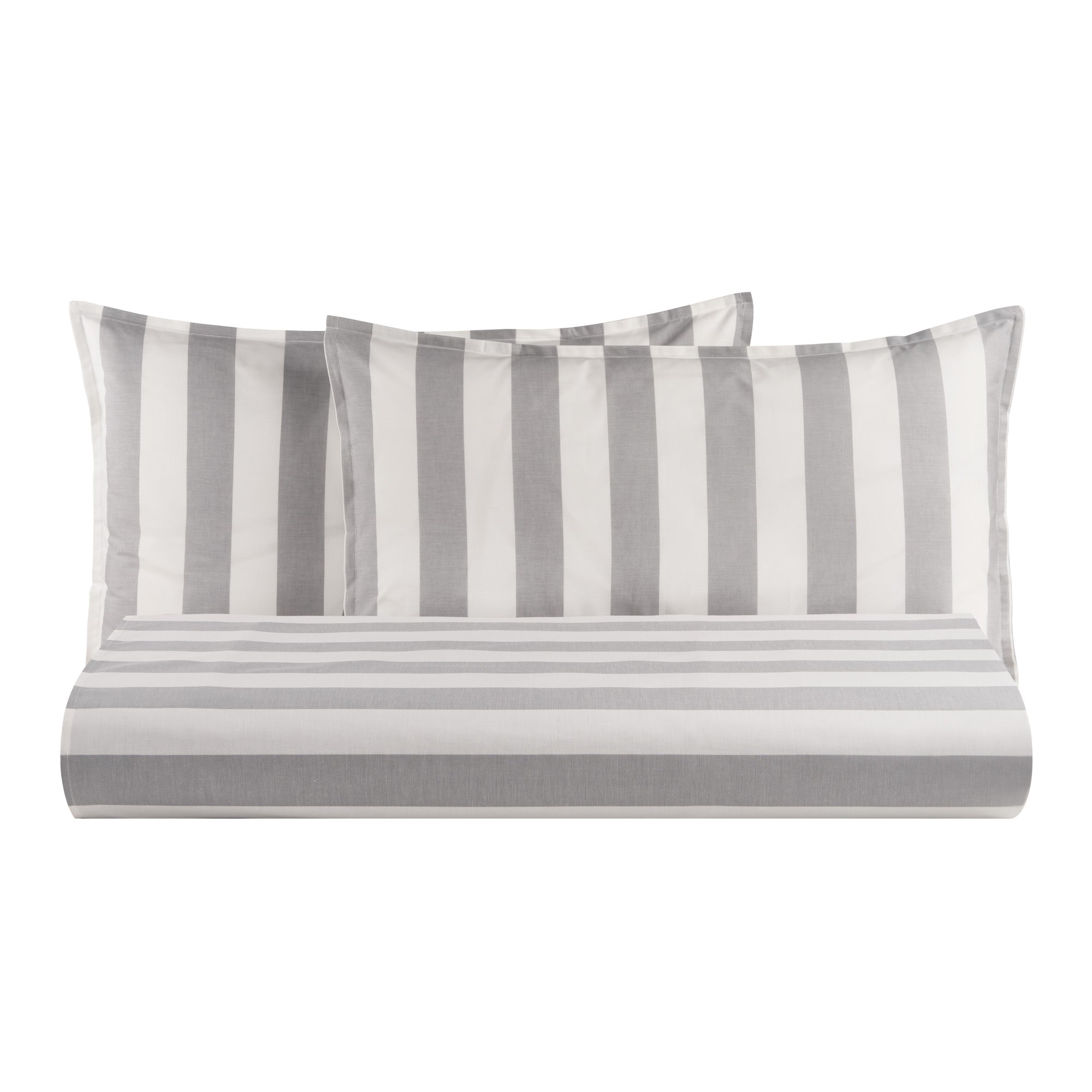 Parure Copripiumino in Puro Cotone Rigato Tinto in Filo - Matera