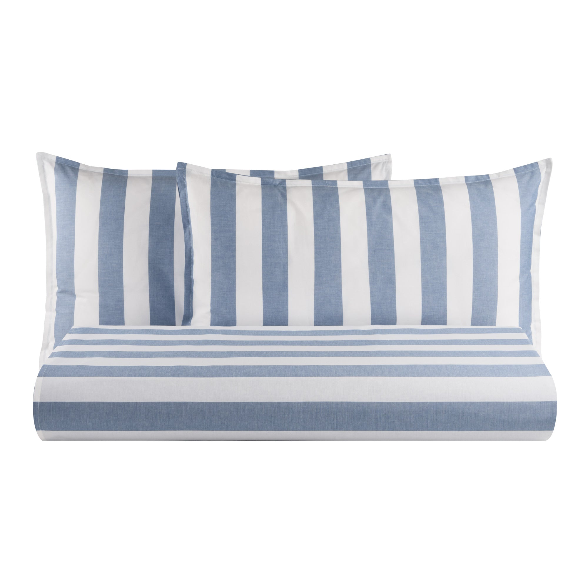 Parure Copripiumino in Puro Cotone Rigato Tinto in Filo - Matera