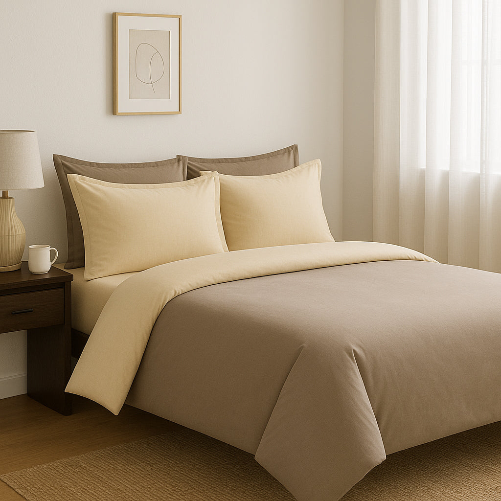 Parure Copripiumino in Percalle di Cotone 200TC Double Face - Milano Bicolor