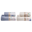 Set 2 Coppie in Spugna di Cotone con Balza in Percalle - Ninfea