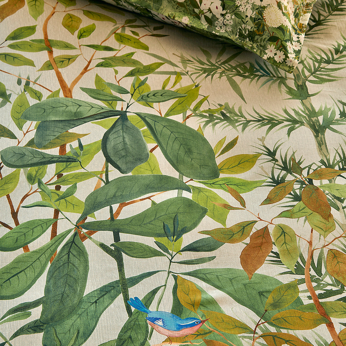 Completo Lenzuola in Raso Di Cotone Fantasia Floreale - Nara