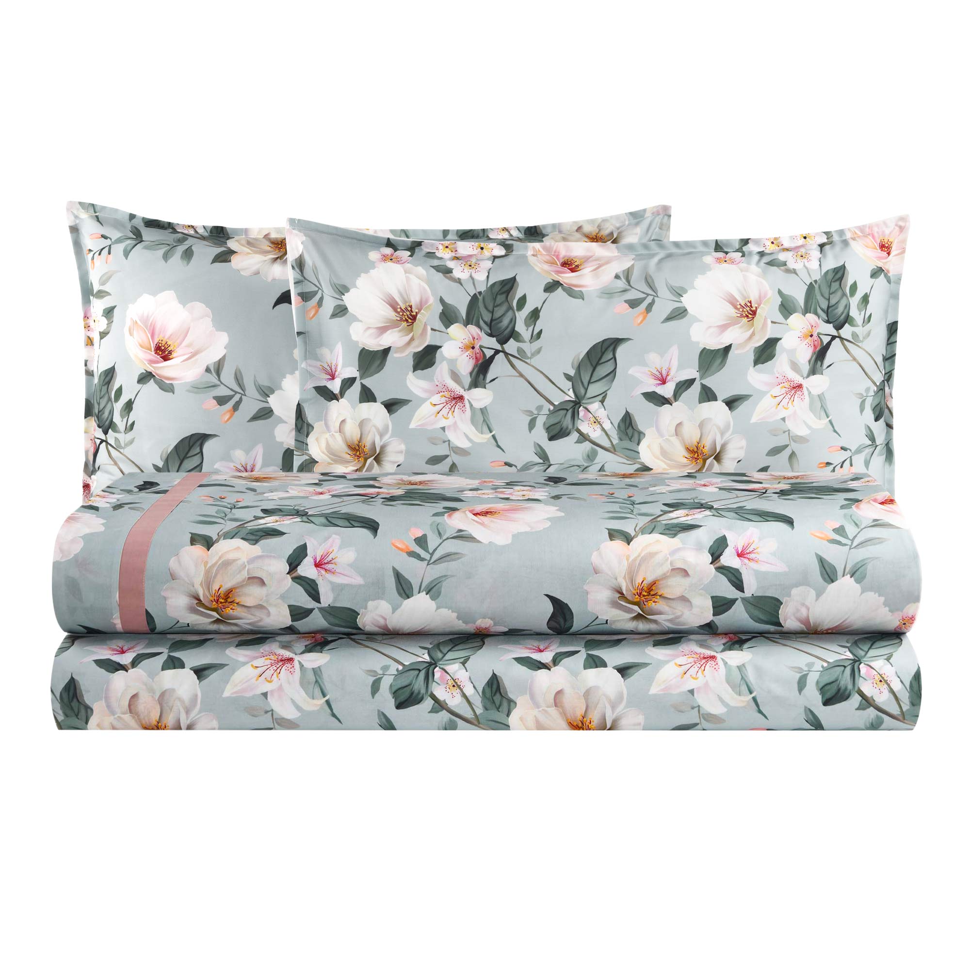 Completo Lenzuola in Percalle di Cotone Fantasia Floreale - Clea