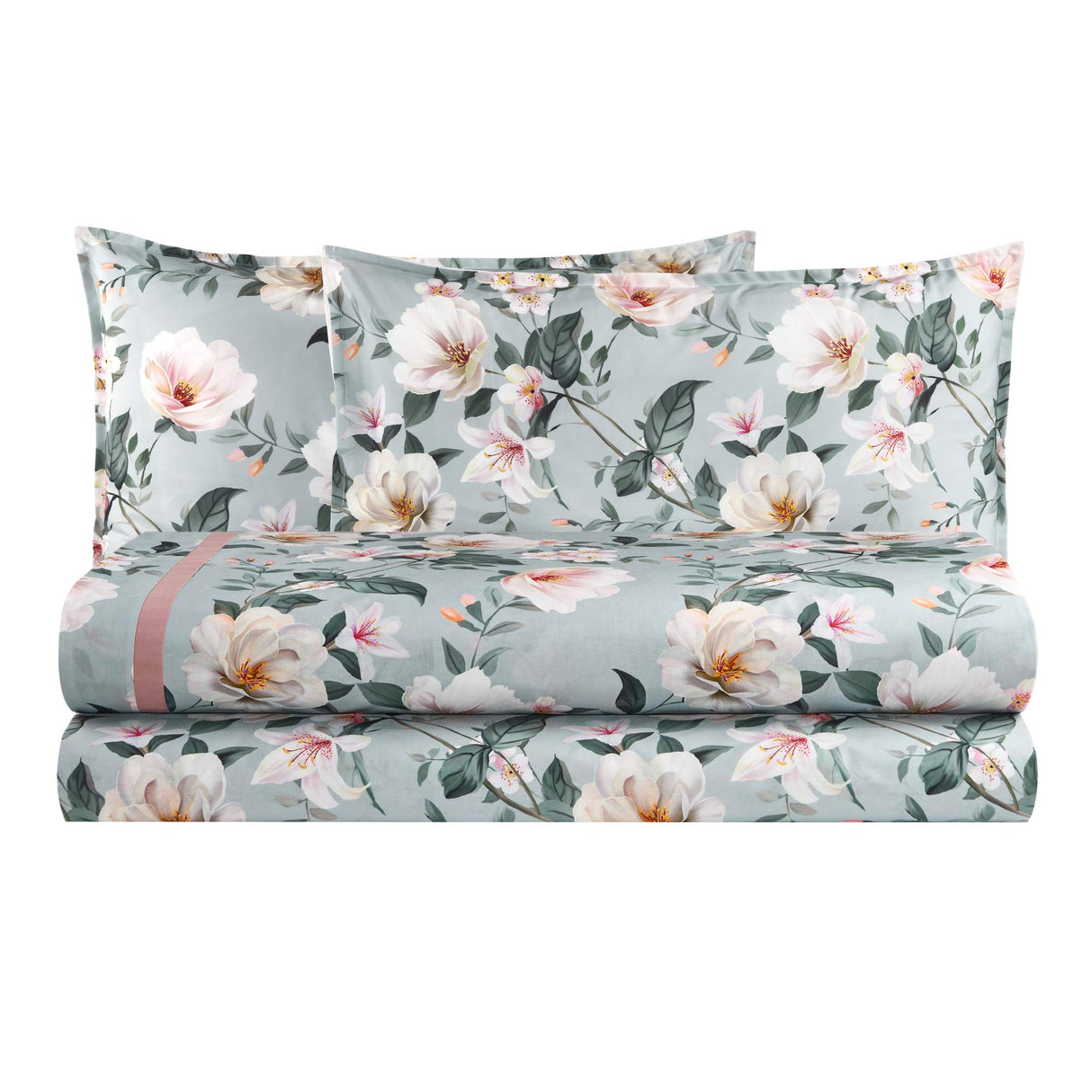 Completo Lenzuola in Percalle di Cotone Fantasia Floreale - Clea