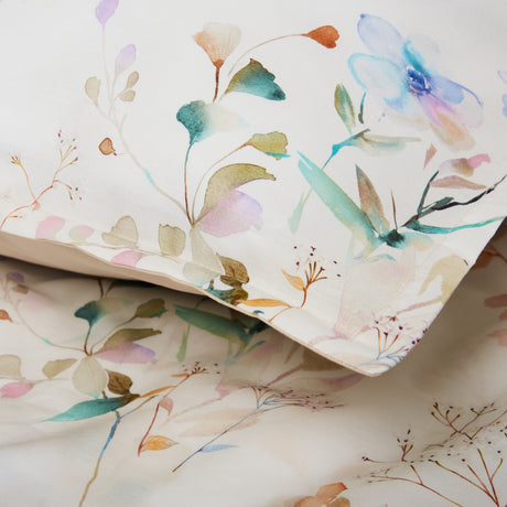 Completo Lenzuola in Percalle di Cotone Fantasia Floreale - Ninfea