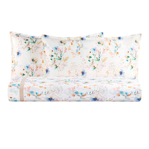 Parure Copripiumino in Percalle di Cotone Fantasia Floreale - Ninfea