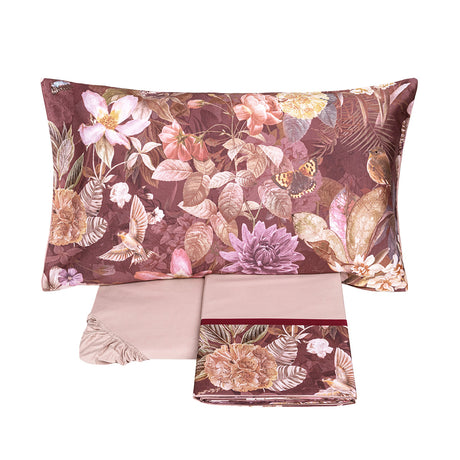 Completo Lenzuola in Raso Di Cotone Fantasia - Protea