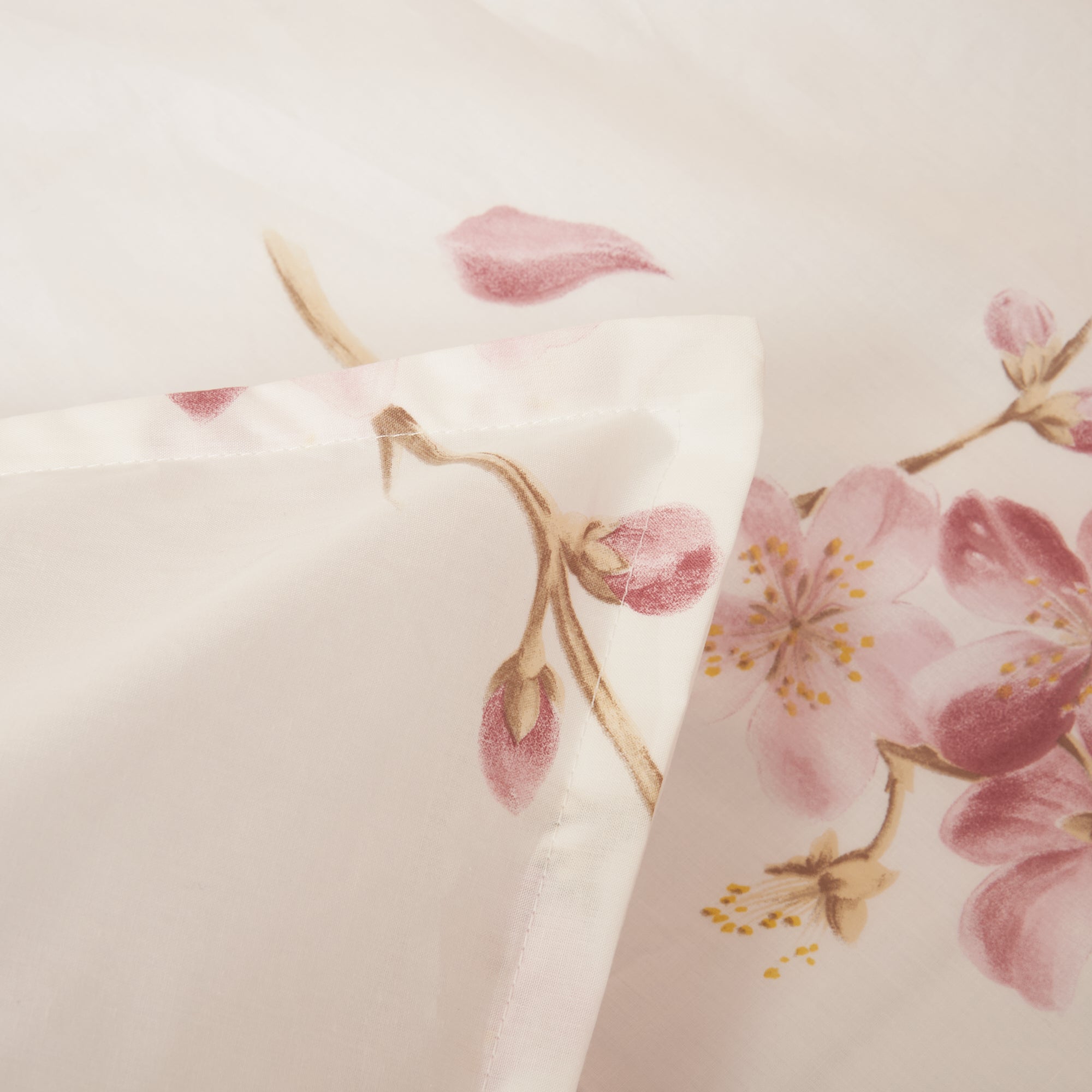 Parure Copripiumino In Percalle di Cotone fantasia floreale - Ciliegio