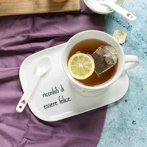Piatto Porta Tazza in Grès - Ricordi di Essere Felice