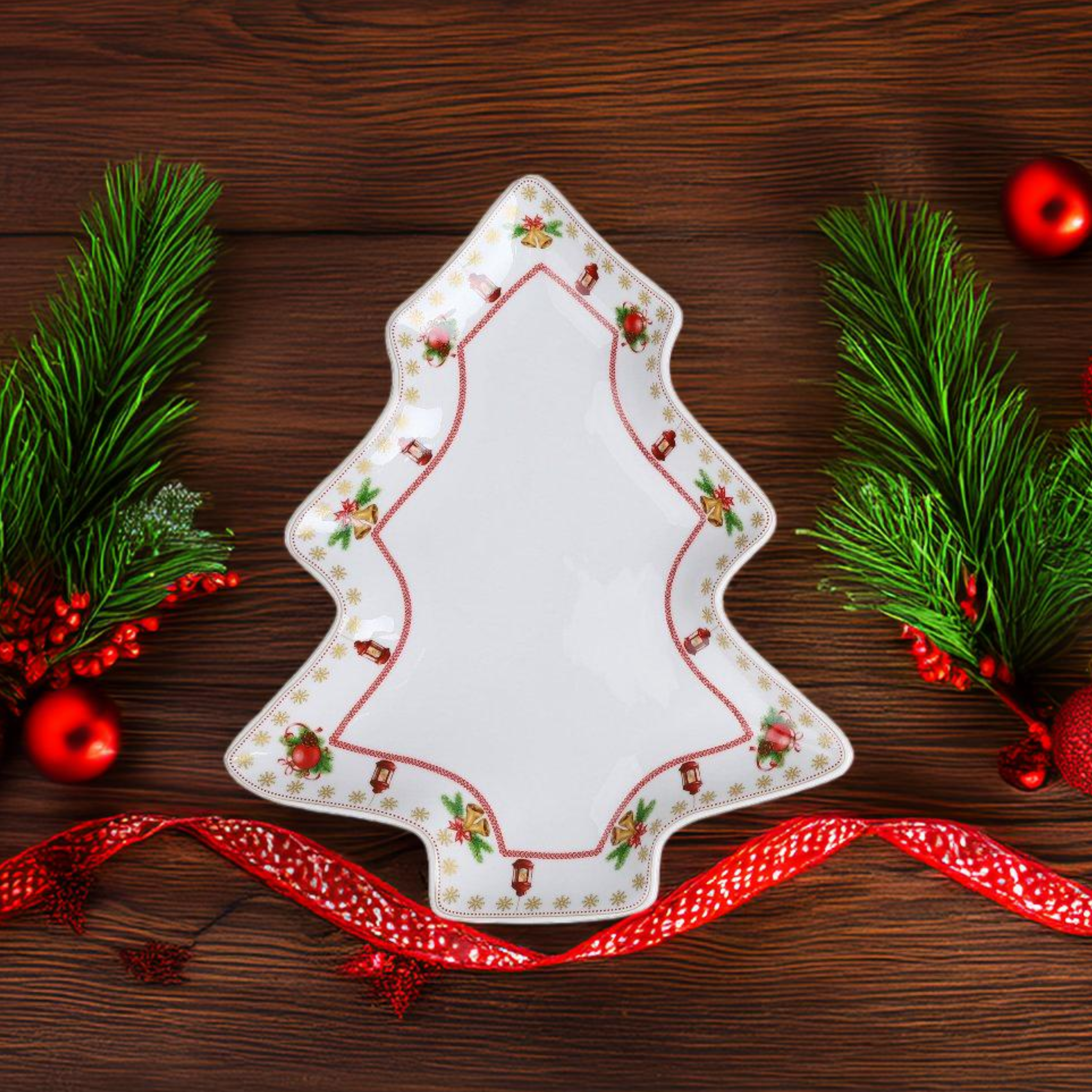 Piatto da Portata a Forma di Albero in Porcellana - Chalet
