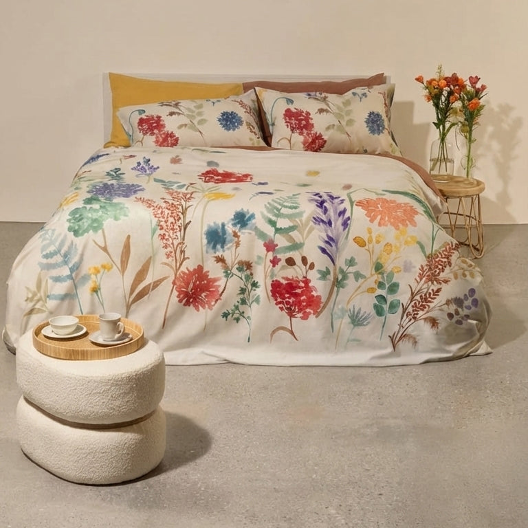 Parure Copripiumino in Percalle di Cotone Fantasia - Pistilli