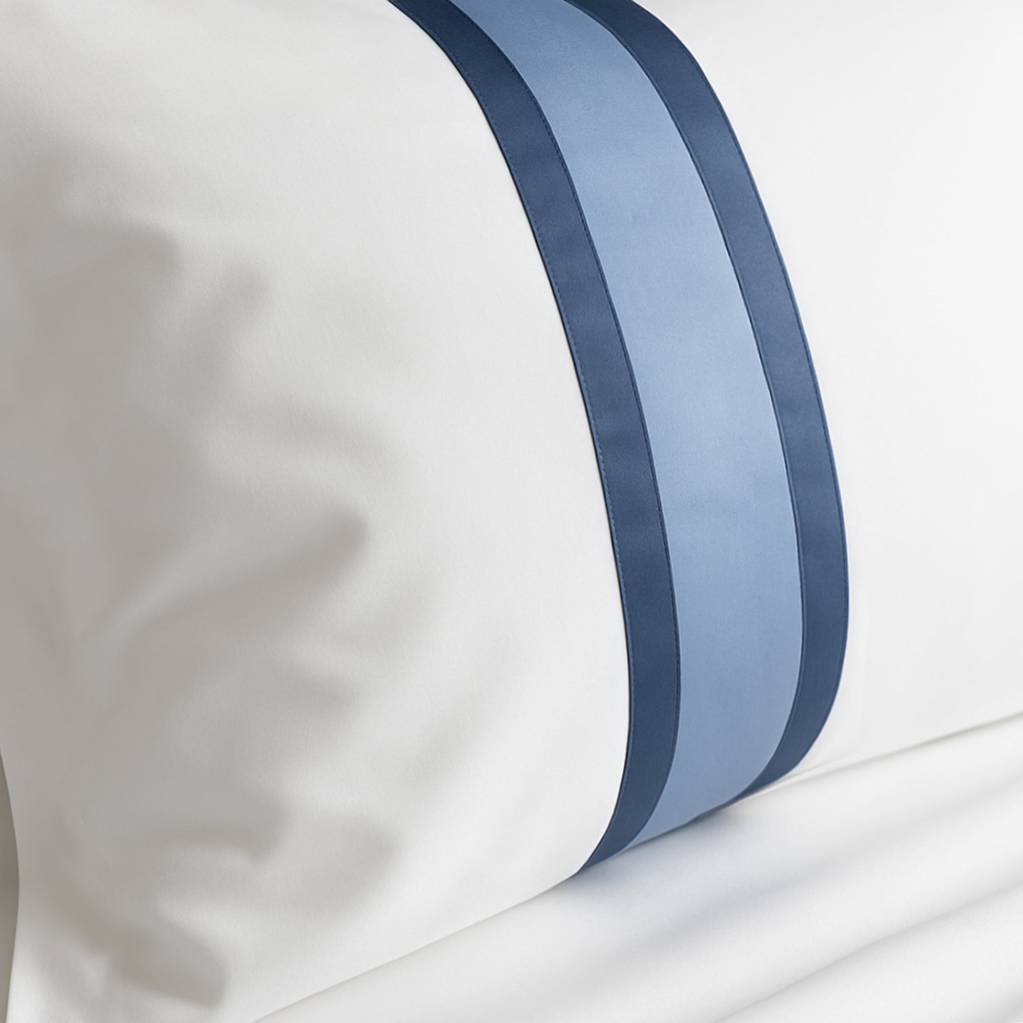 Completo Lenzuola in Percalle di Cotone Balza a Contrasto - Pitagora