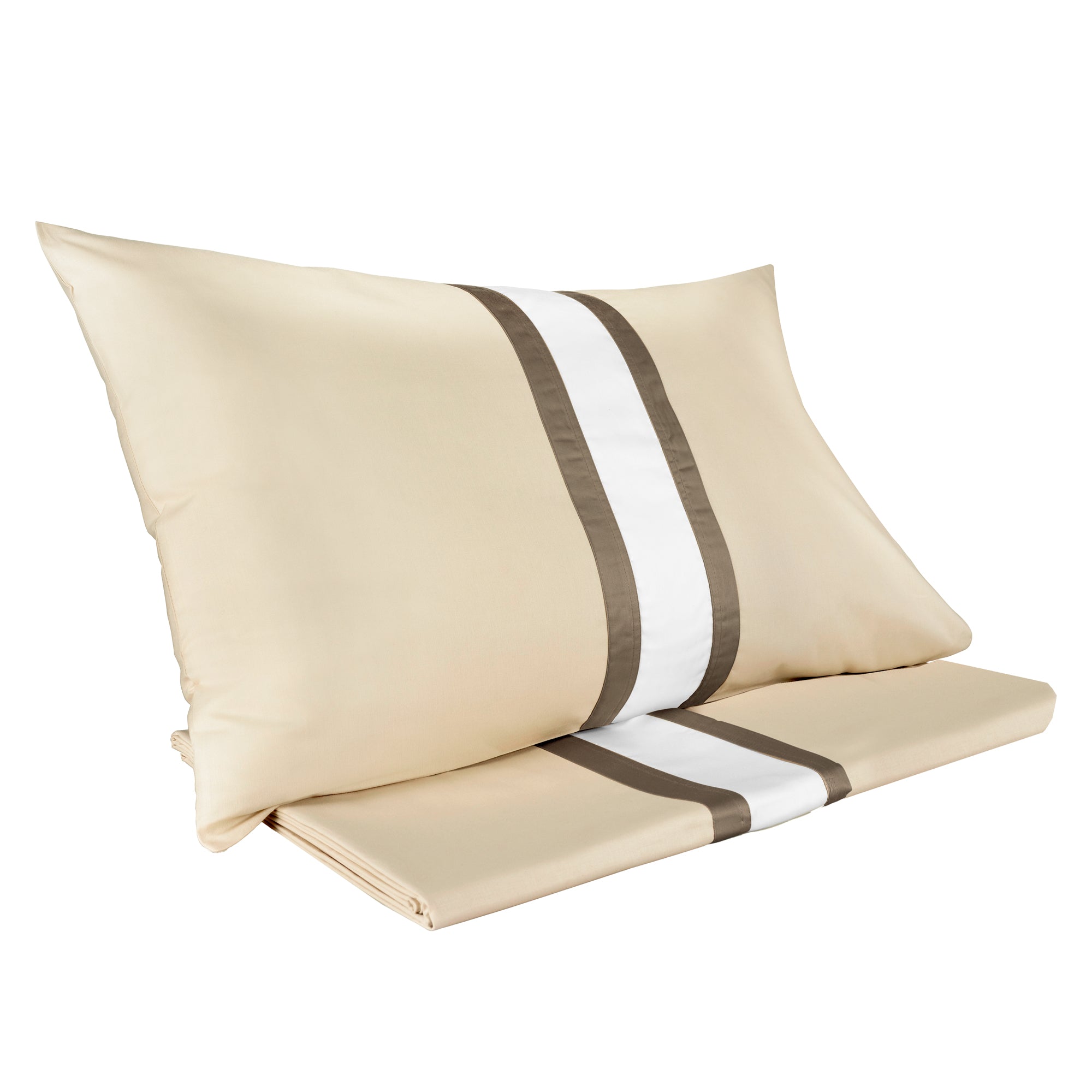 Parure Copripiumino in Percalle di Cotone Balza a Contrasto - Pitagora