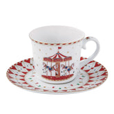 Tazza da Tè con Piattino in Porcellana - Christmas Wonderland 