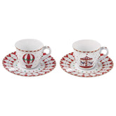 Set 2 Tazzine da Caffè con Piattini in Porcellana - Christmas Wonderland 