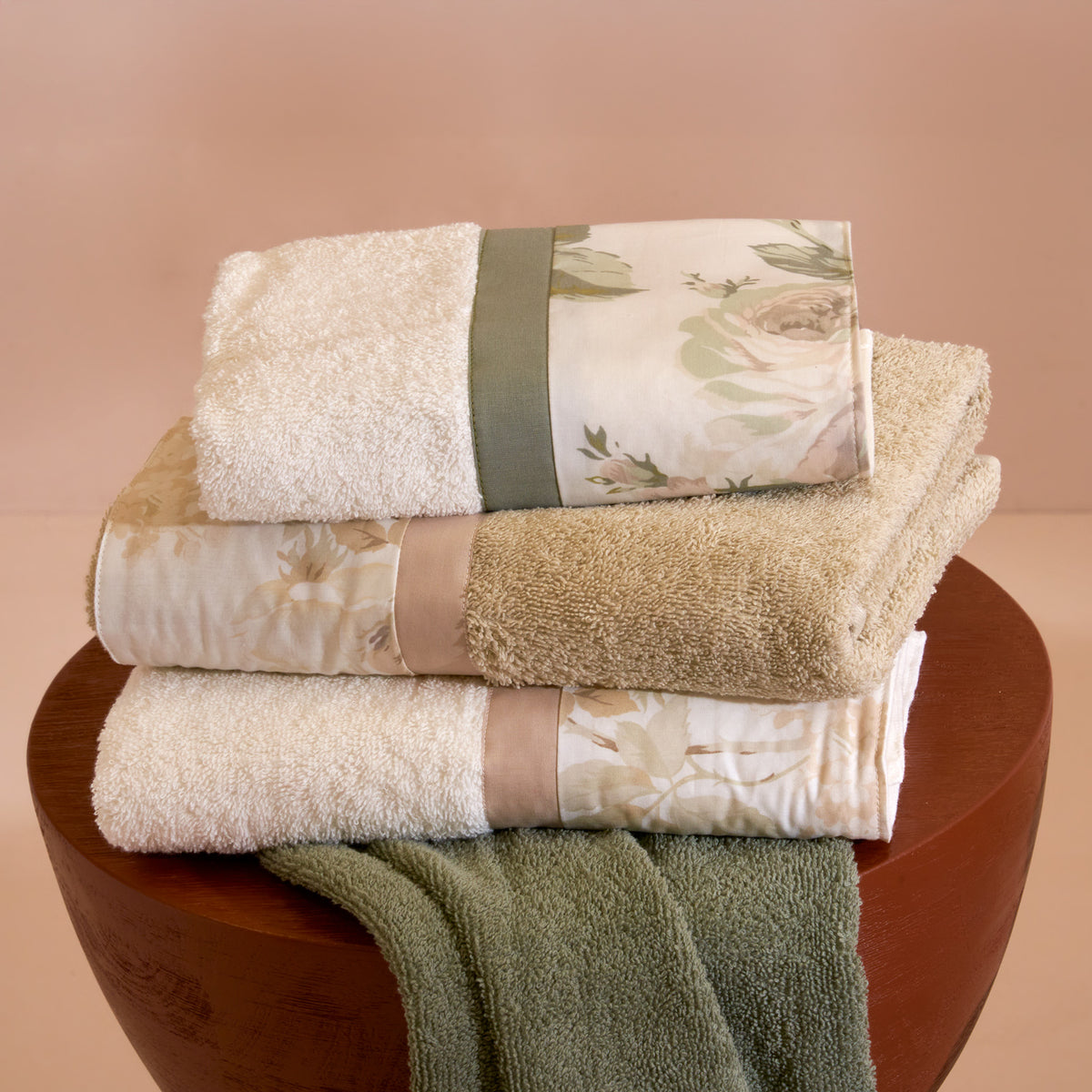 Set 2 Coppie in Spugna di Cotone con Balza in Percalle - Romance