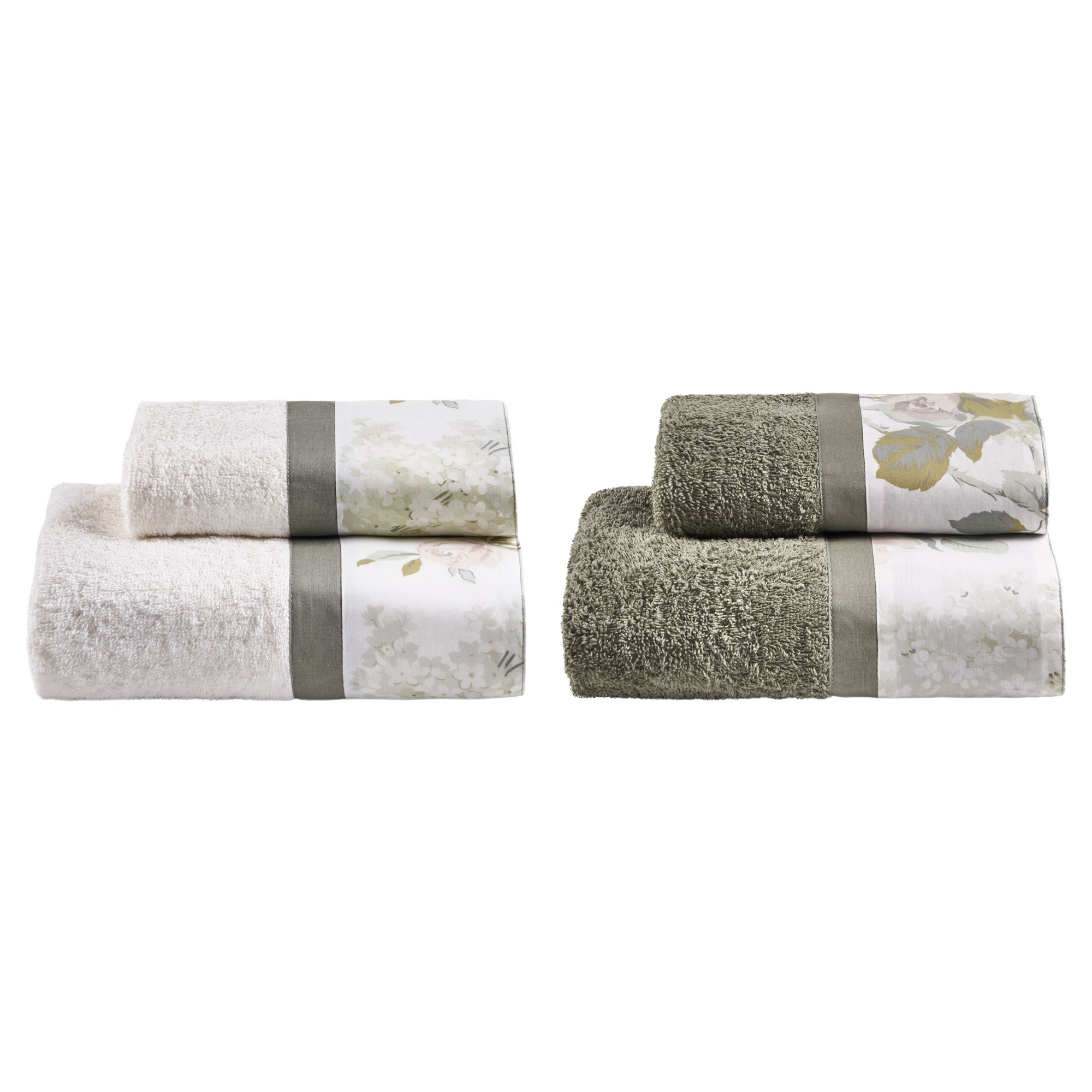 Set 2 Coppie in Spugna di Cotone con Balza in Percalle - Romance