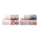 Set 2 Coppie in Spugna di Cotone con Balza in Percalle - Rosalia