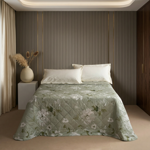 Trapuntino Leggero in Percalle di Cotone Fantasia Floreale - Rosewood