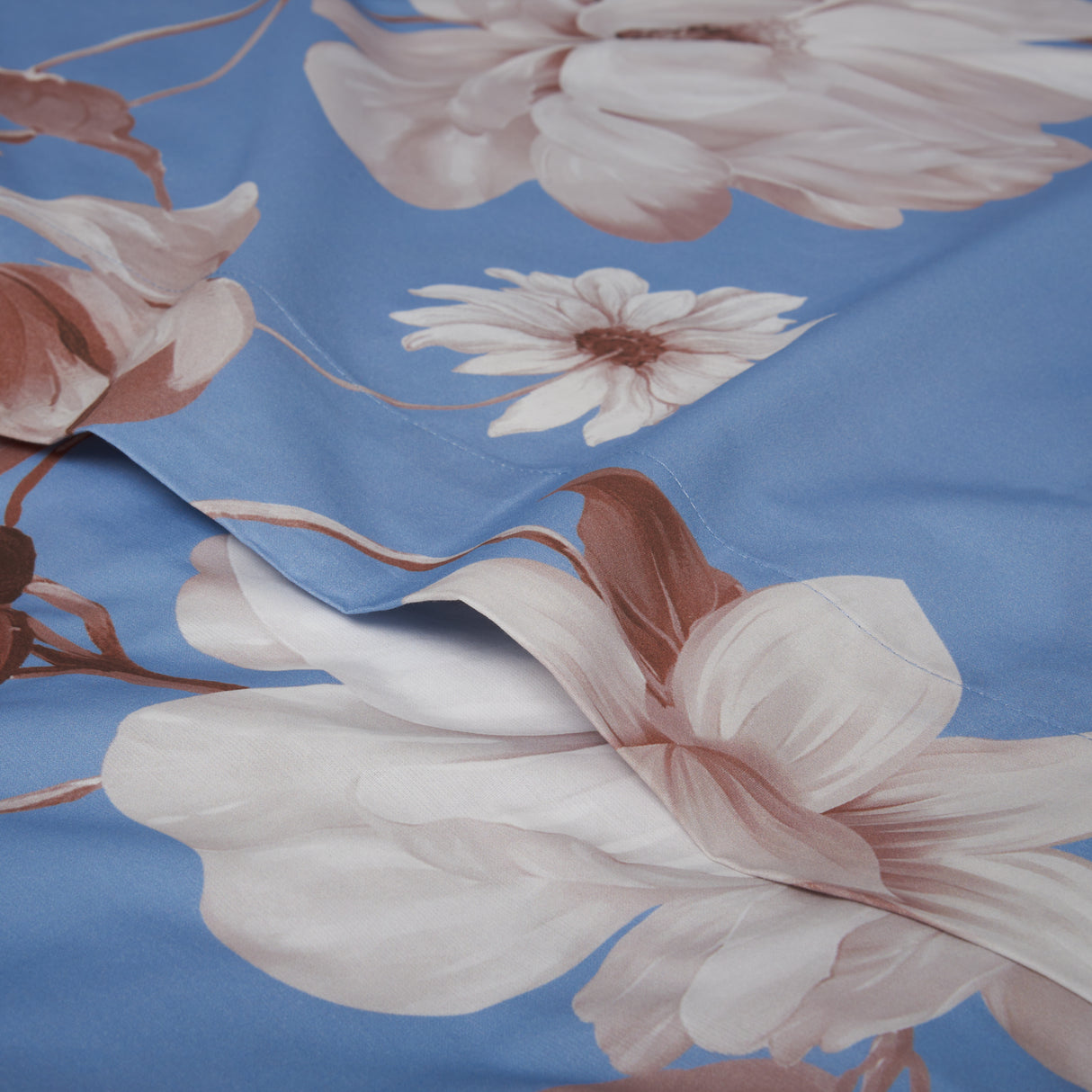 Completo Lenzuola in Percalle di Cotone Fantasia Floreale - Rosewood