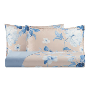 Parure Copripiumino in Percalle di Cotone Fantasia Floreale - Rosewood