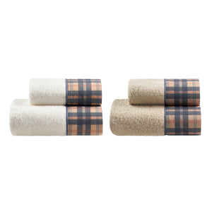 Set 2 Coppie in Spugna di Cotone con Balza in Percalle - Silene