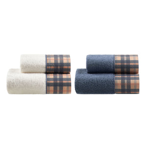 Set 2 Coppie in Spugna di Cotone con Balza in Percalle - Silene