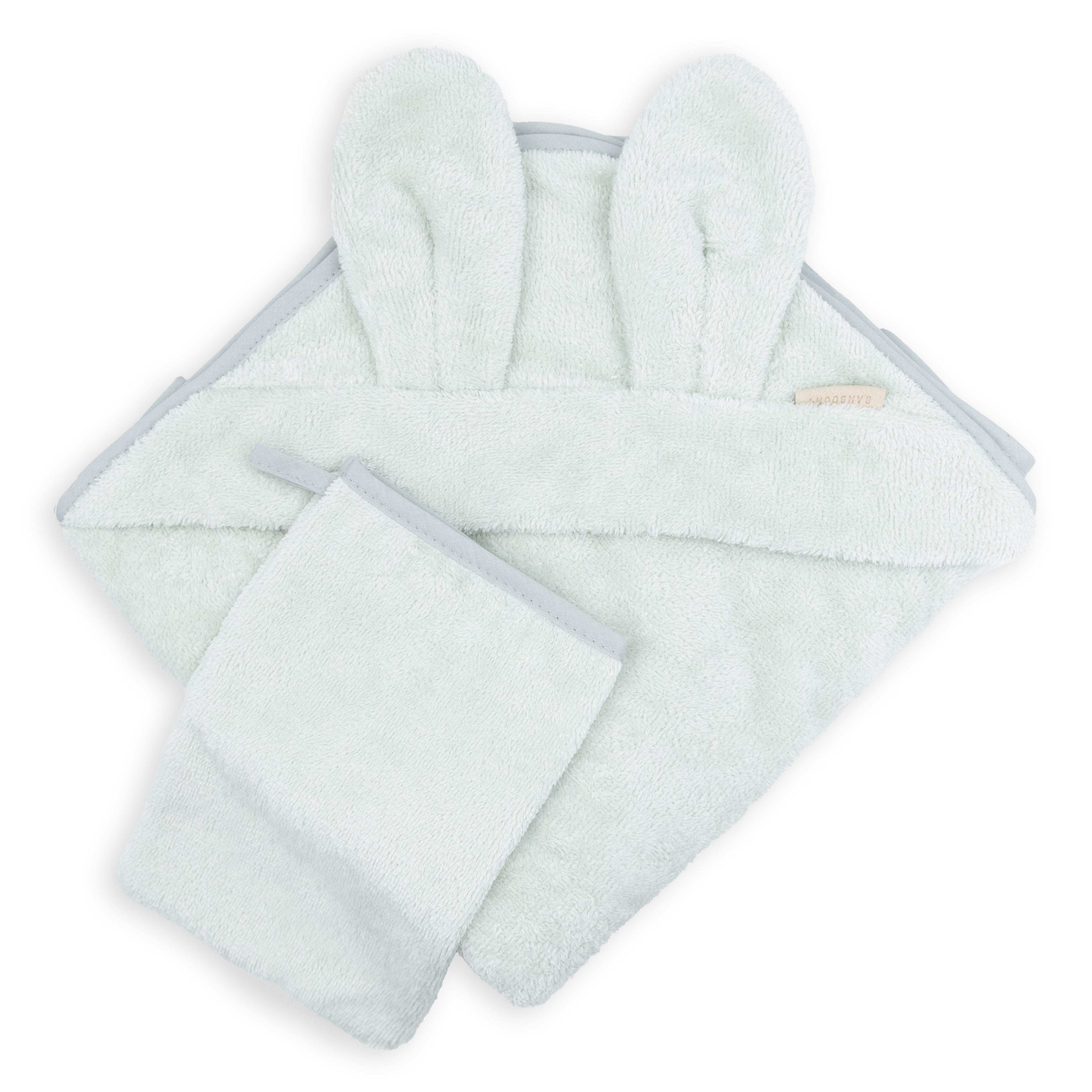 Set Accappatoio a Triangolo da Neonato in Spugna di Bambù Organico con Guanto  - Ari