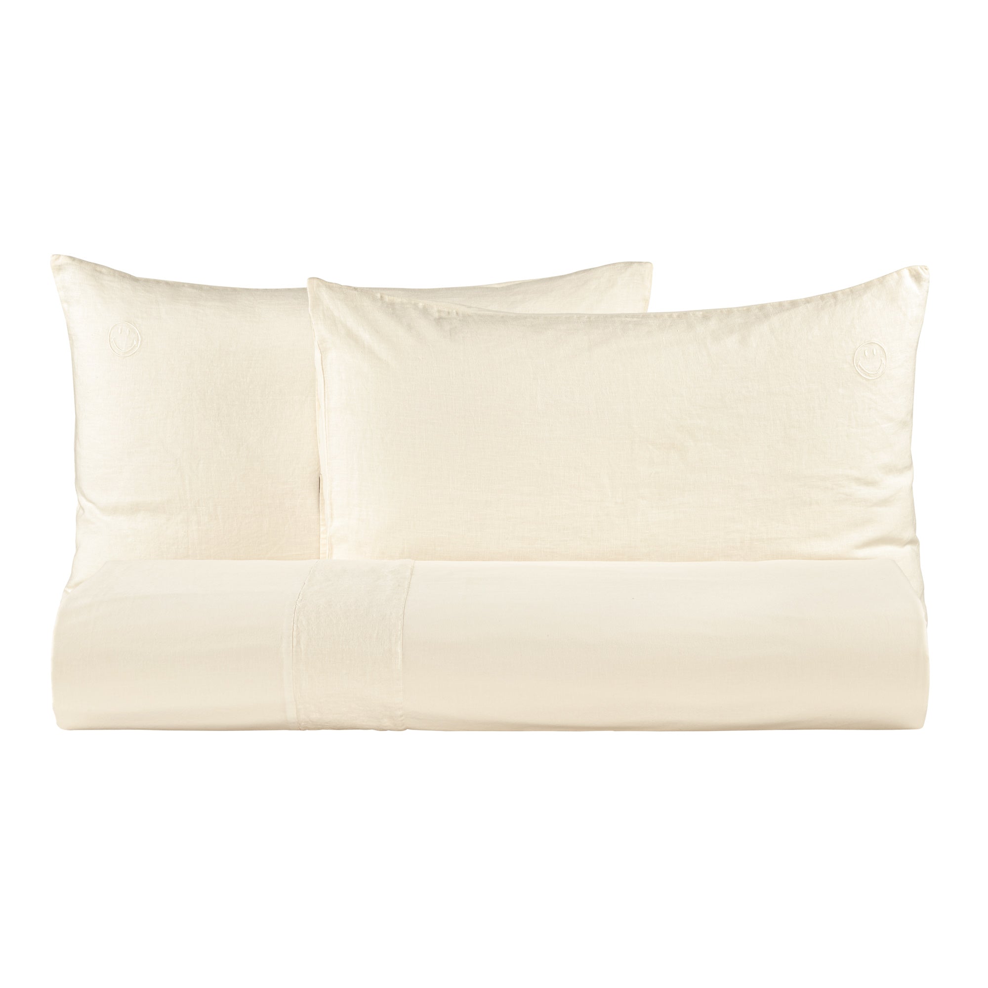 Parure Copripiumino in Lino e Cotone con Ricamo - Face