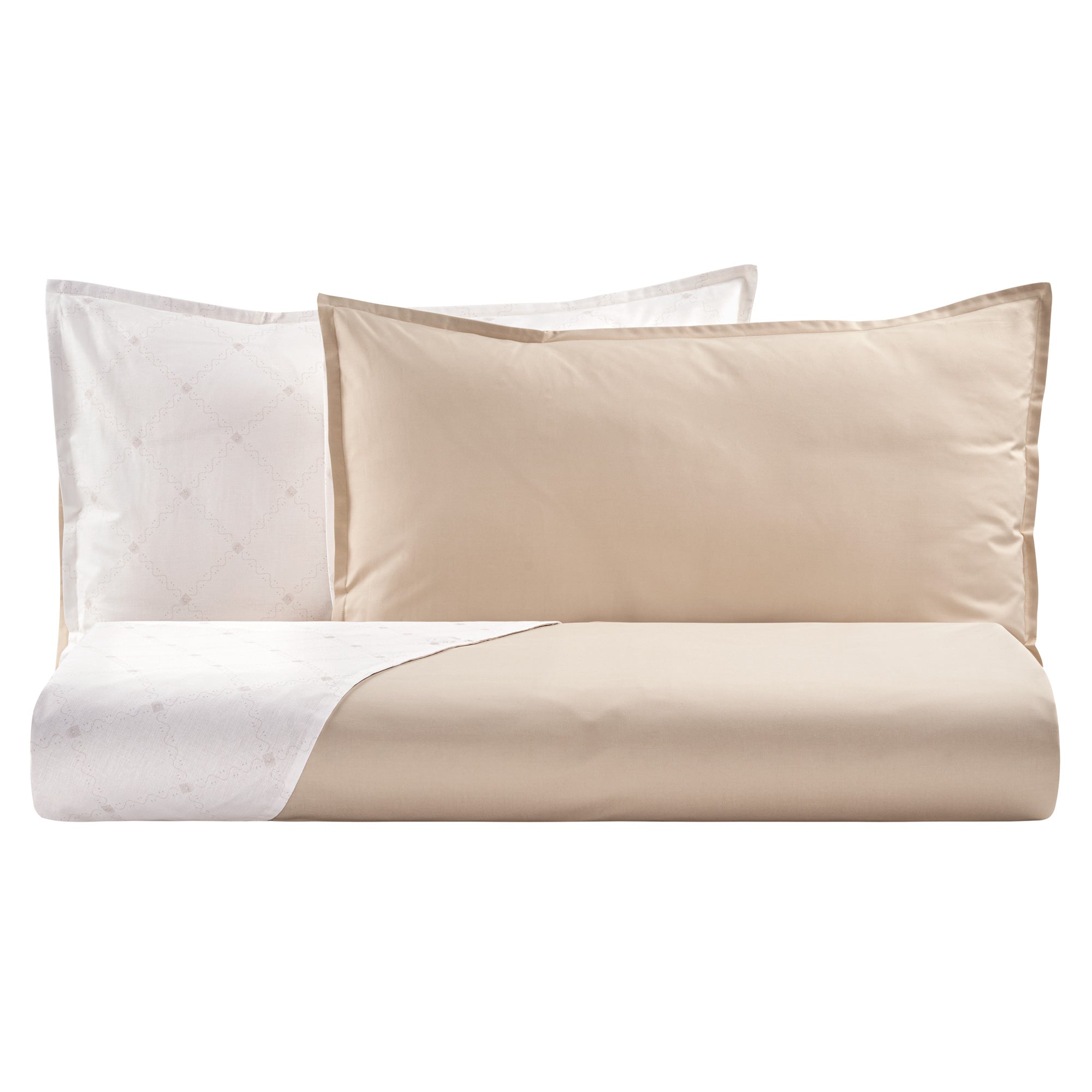 Parure Copripiumino in Percalle di Cotone con Ricamo - Pattern