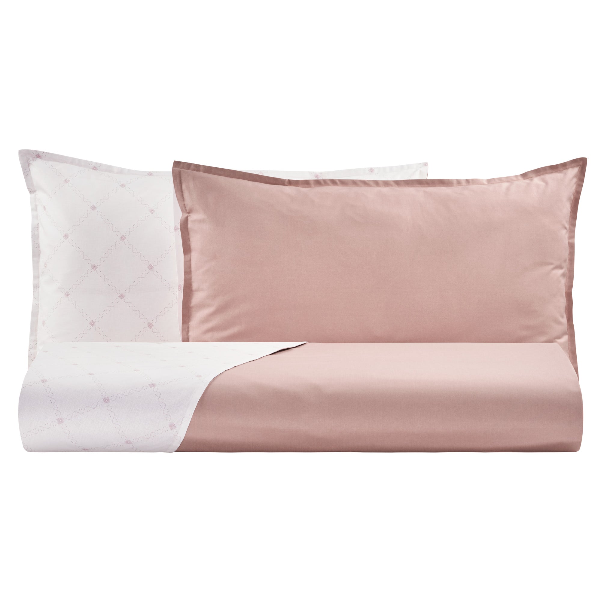 Parure Copripiumino in Percalle di Cotone con Ricamo - Pattern