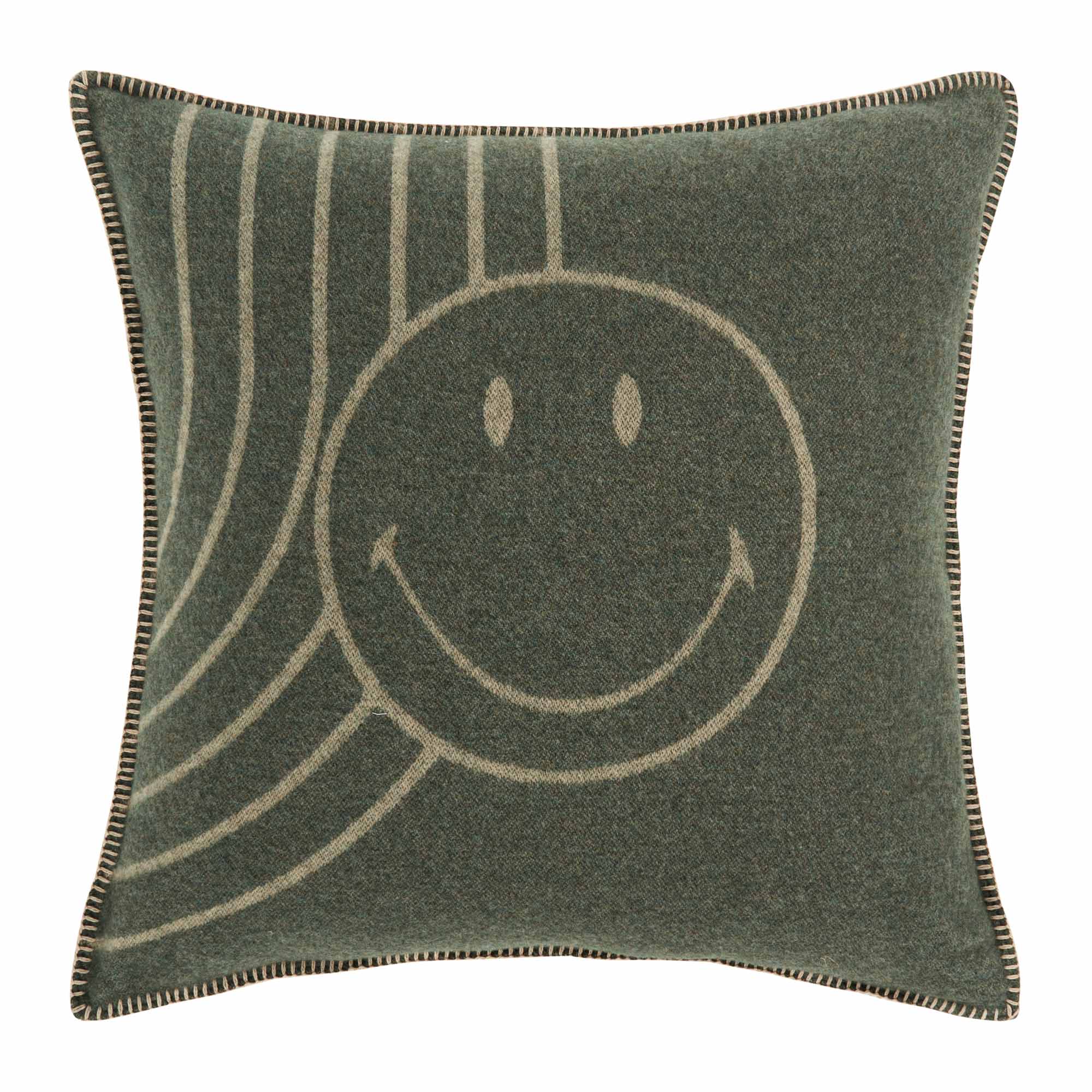 Copricuscino in Lana con Lavorazione Jacquard - Face