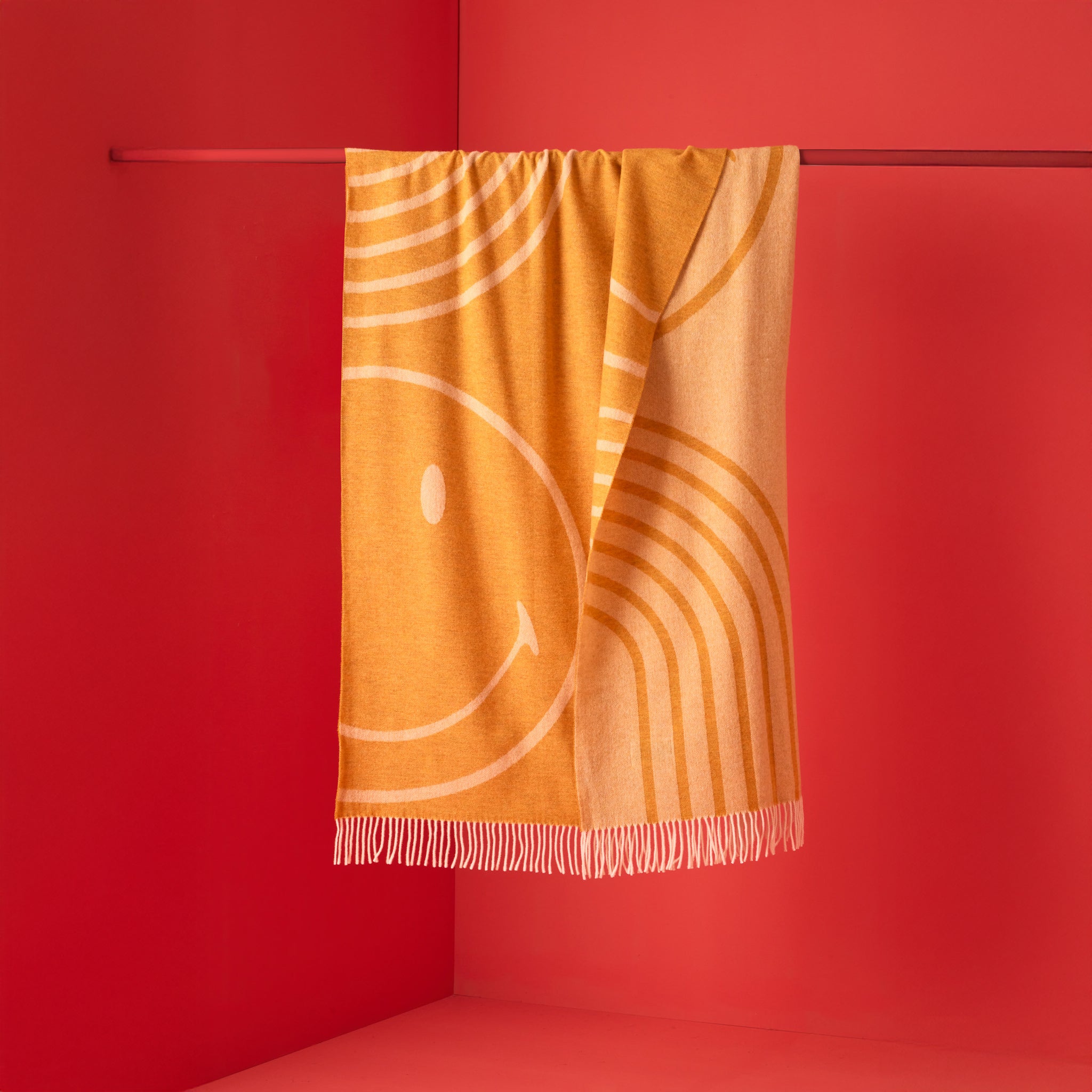 Plaid in Lana con Lavorazione Jacquard - Face