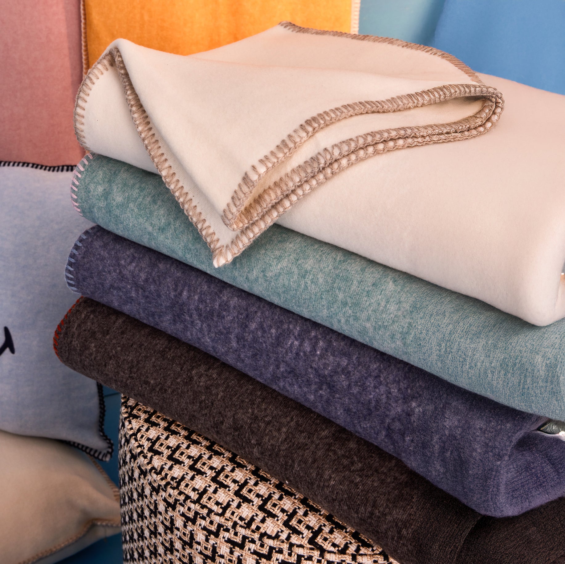 Plaid in Bamboo Ricamato - Bamboo