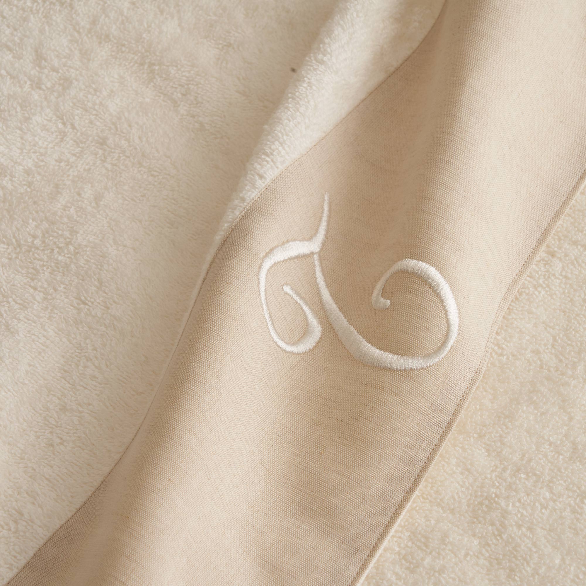 Telo Bagno in Spugna Con Cifre e Balza Lino - Santiago