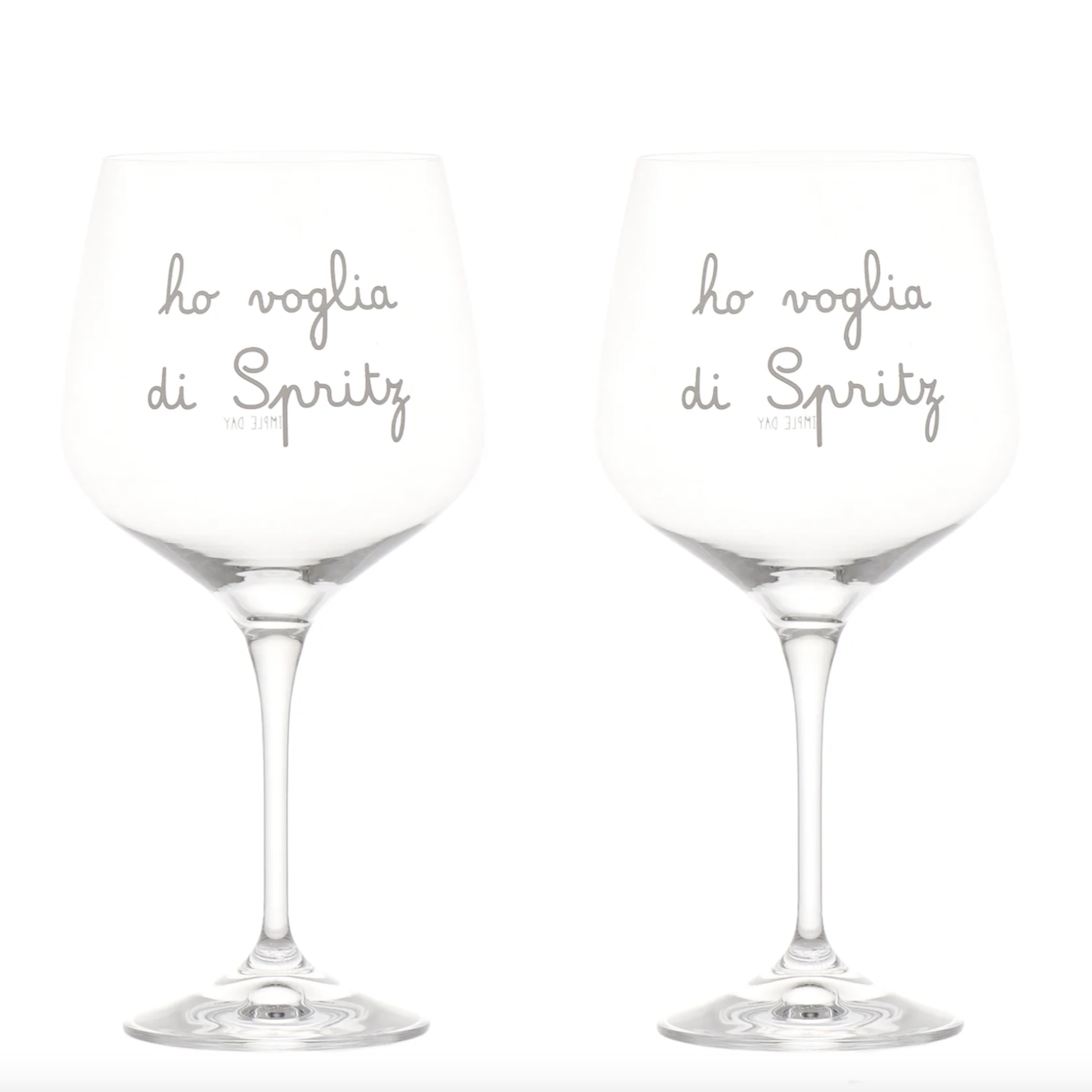 Set 2 Calici da Cocktail in Vetro Serigrafati - Ho voglia di Spritz