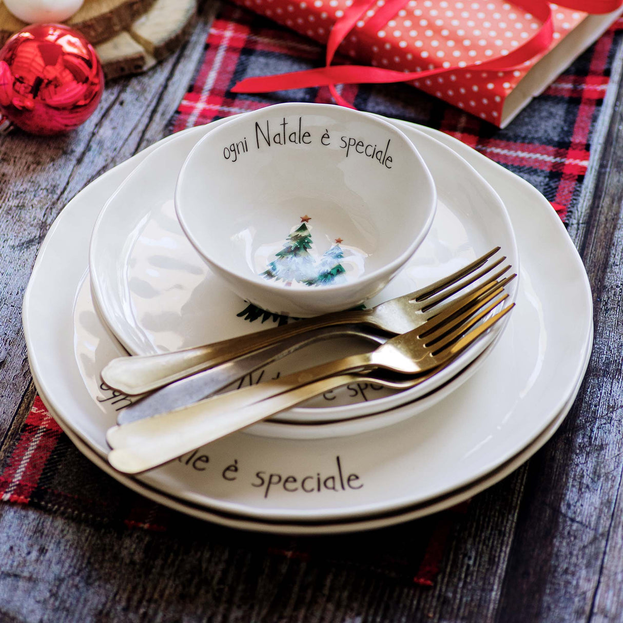 Set 2 Ciotole in Grès Serigrafata - Ogni Natale è Speciale