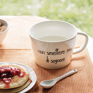 Set 2 Tazze Colazione in Grès - Non Smettere Mai di Sognare
