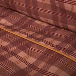 Completo Lenzuola in Percalle di Cotone Stampa a Quadri - Silene