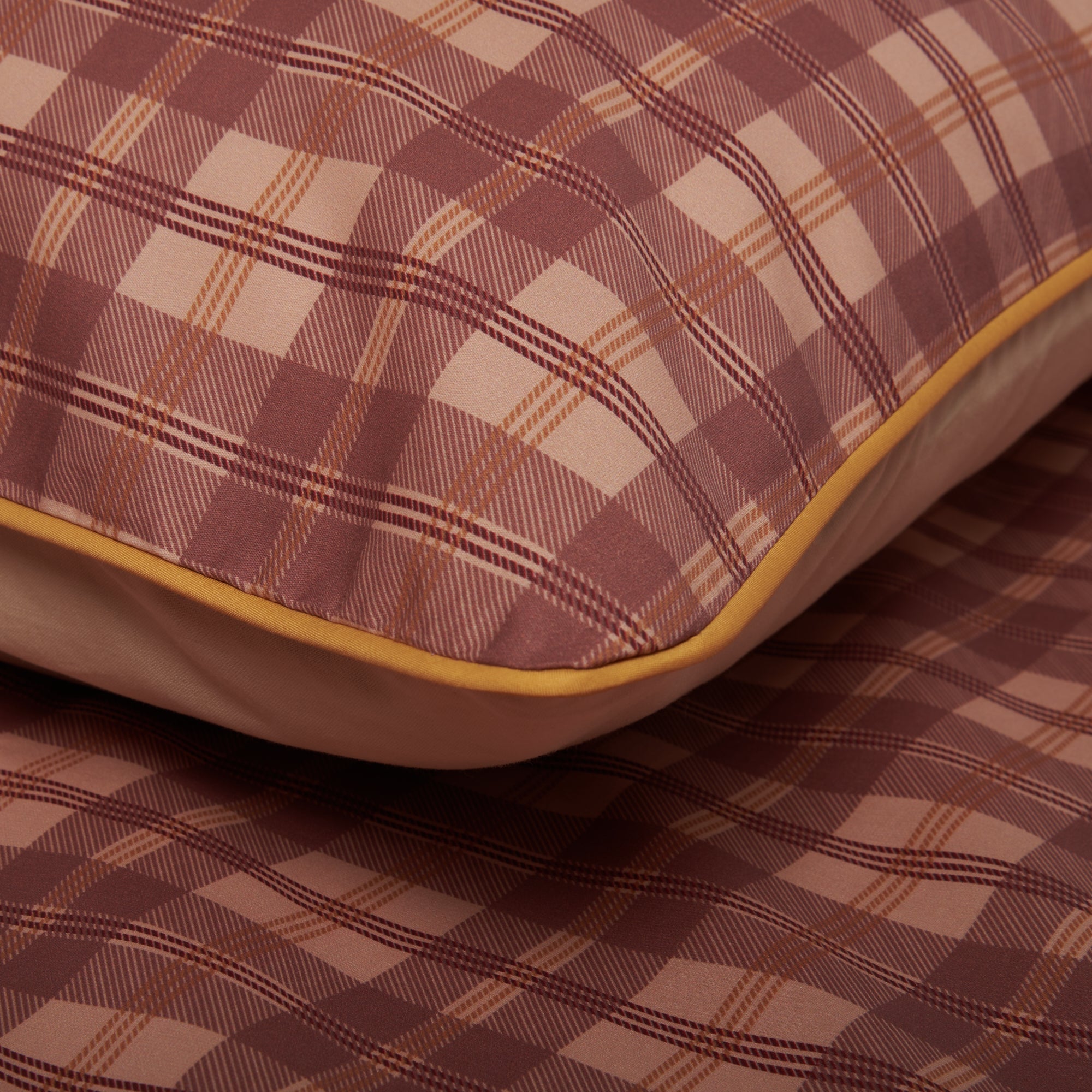 Completo Lenzuola in Percalle di Cotone Stampa a Quadri - Silene