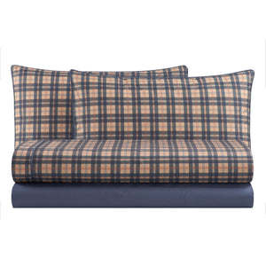 Parure Copripiumino in Percalle di Cotone Stampa a Quadri - Silene