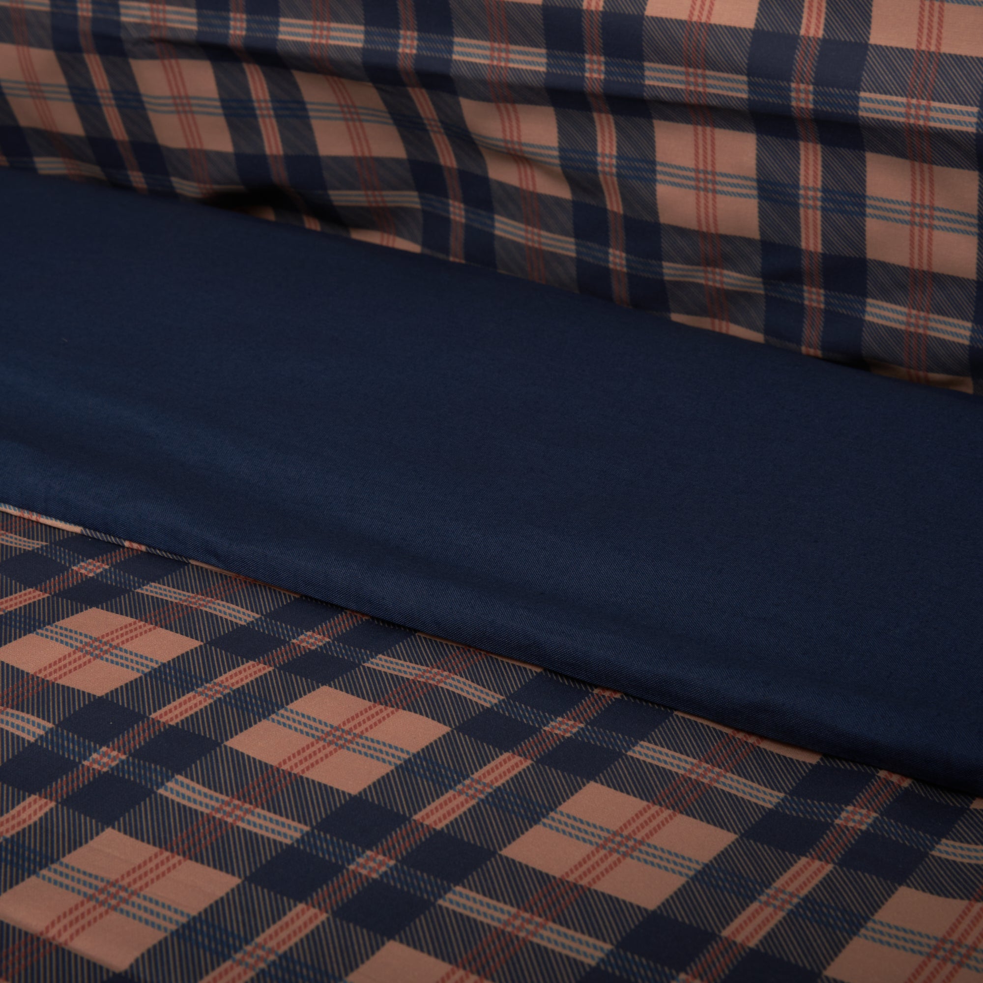 Parure Copripiumino in Percalle di Cotone Stampa a Quadri - Silene