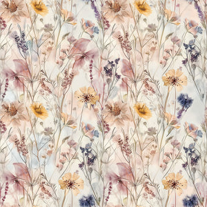 Parure Copripiumino in Percalle di Cotone con Stampa Floreale - Dried Flowers