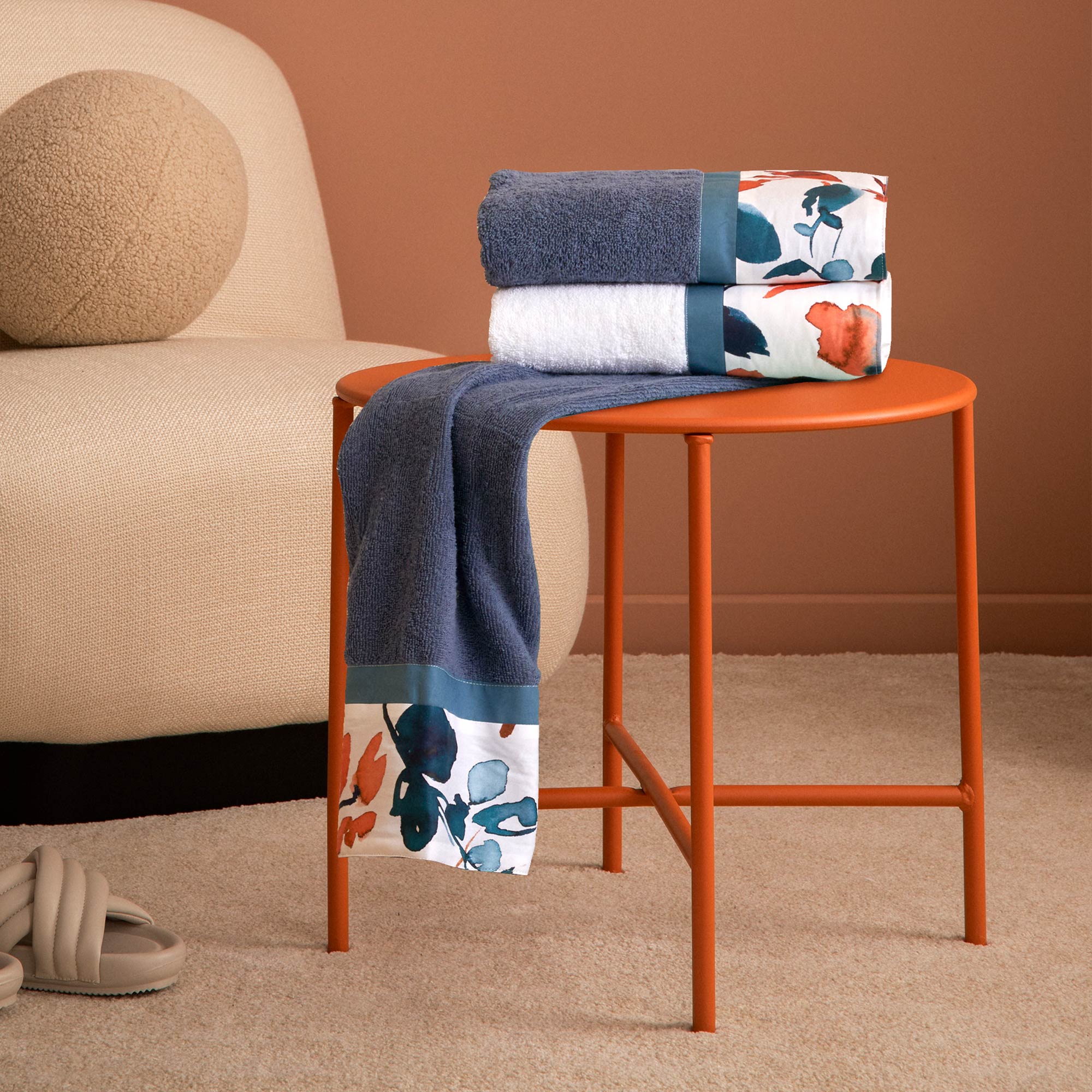 Set 2 Coppie in Spugna di Cotone con Balza in Percalle - Taiga