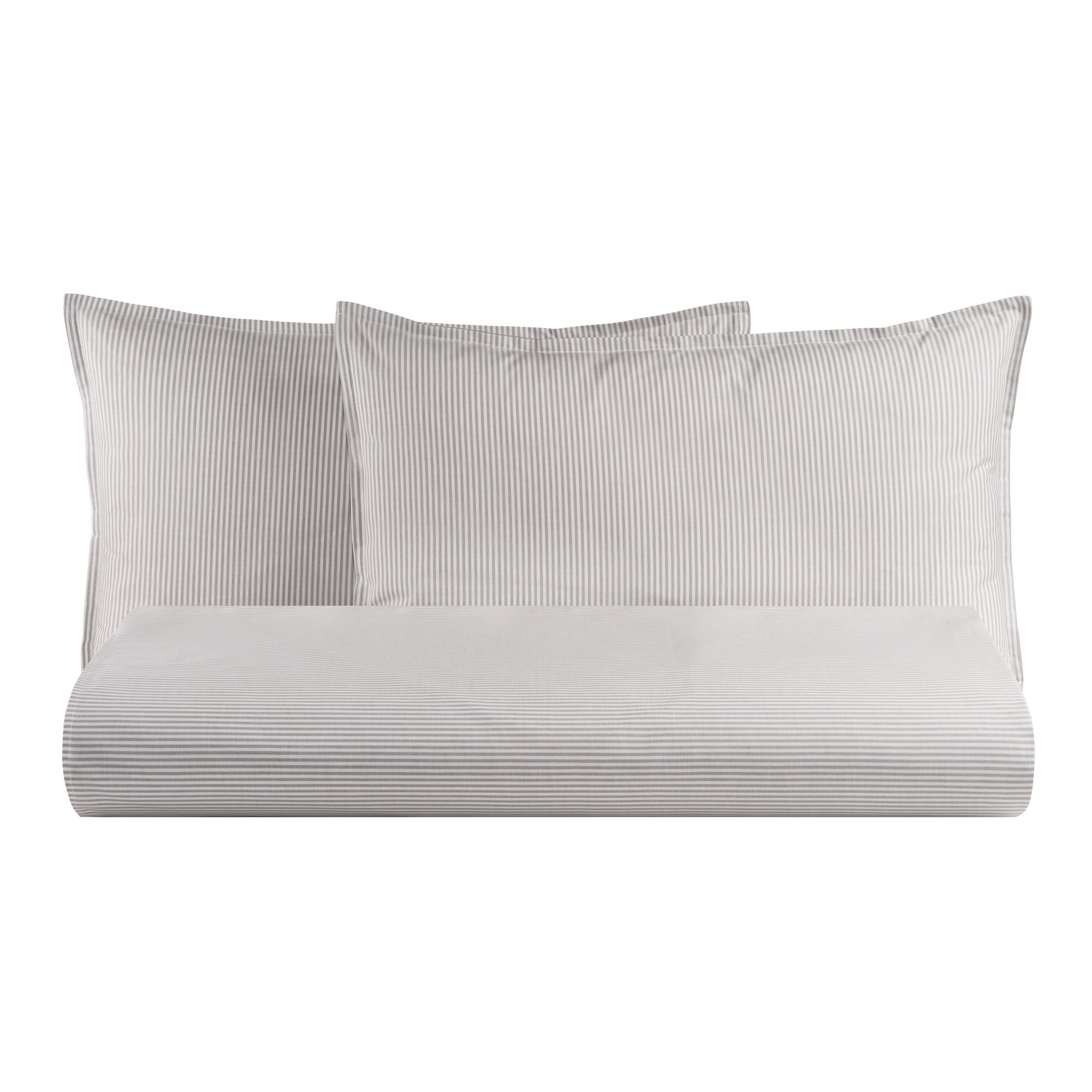 Parure Copripiumino in Puro Cotone Rigato Tinto in Filo - Taormina