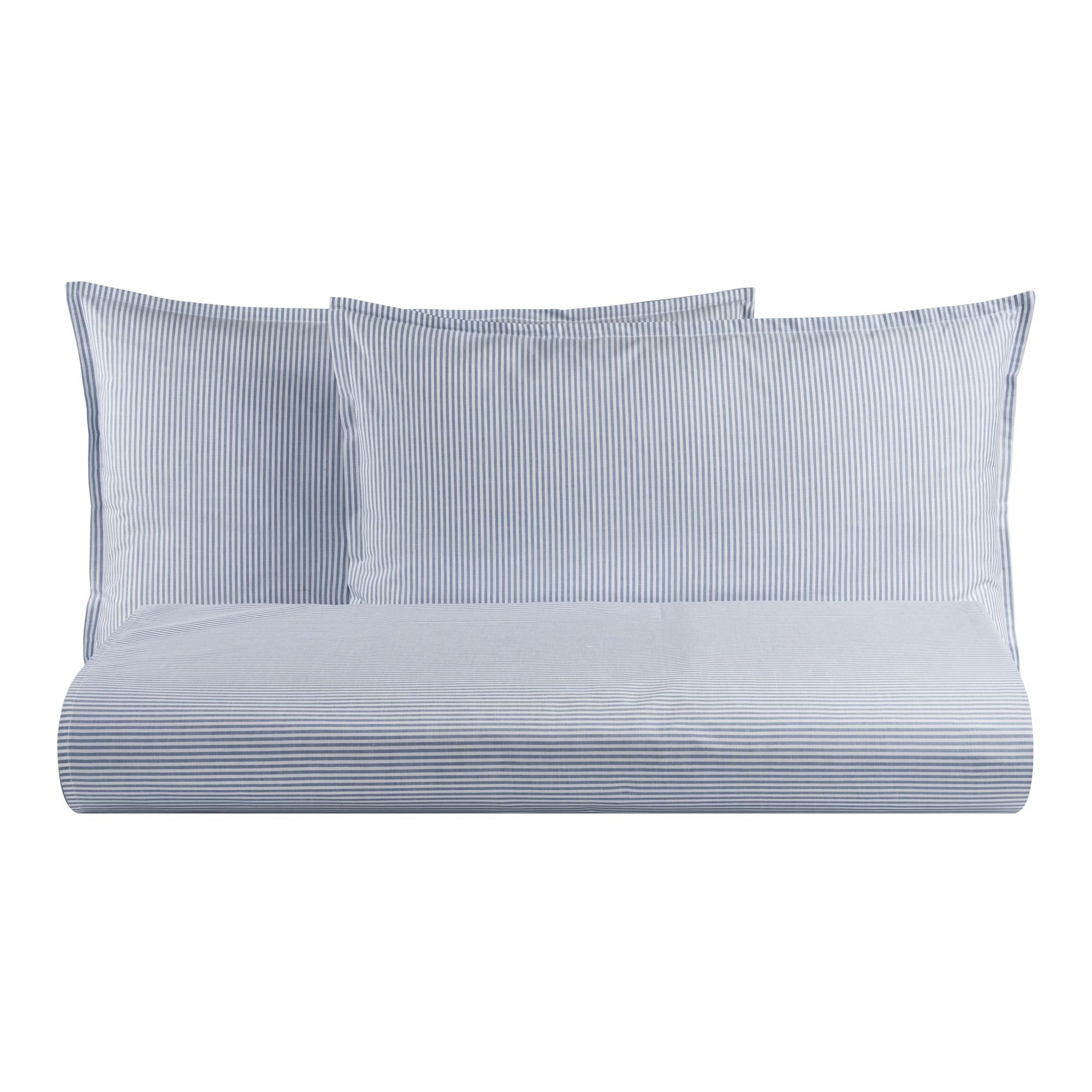 Parure Copripiumino in Puro Cotone Rigato Tinto in Filo - Taormina